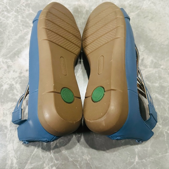 Comfortview Kim Sandals Strappy Faux Leather Zipper Open Toe Blue Size 9M - Picture 5 of 5